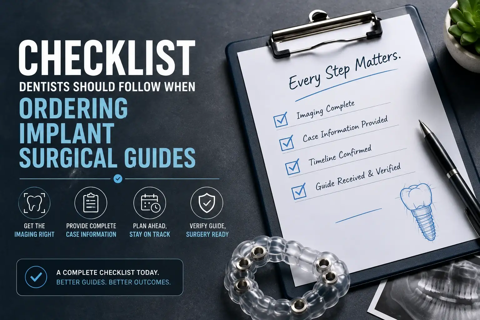 checklist ordering implant surgical guides