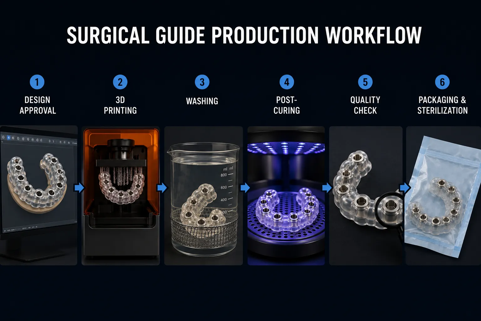 surgical guide production workflow after design